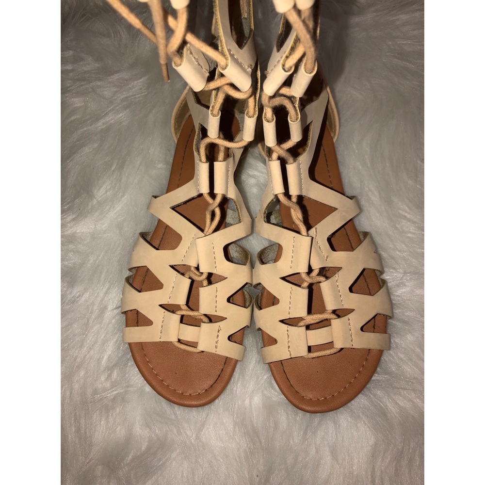 Tan Crisscross Sandals